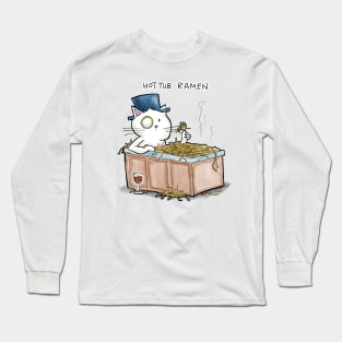 Dapper Cat - Hot tub ramen Long Sleeve T-Shirt